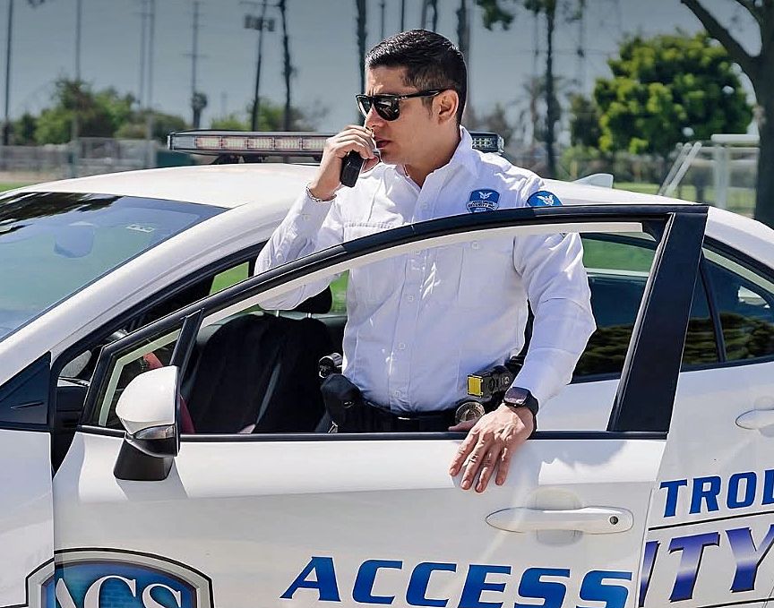 ACS guard patrol retail areas by foot and by car.